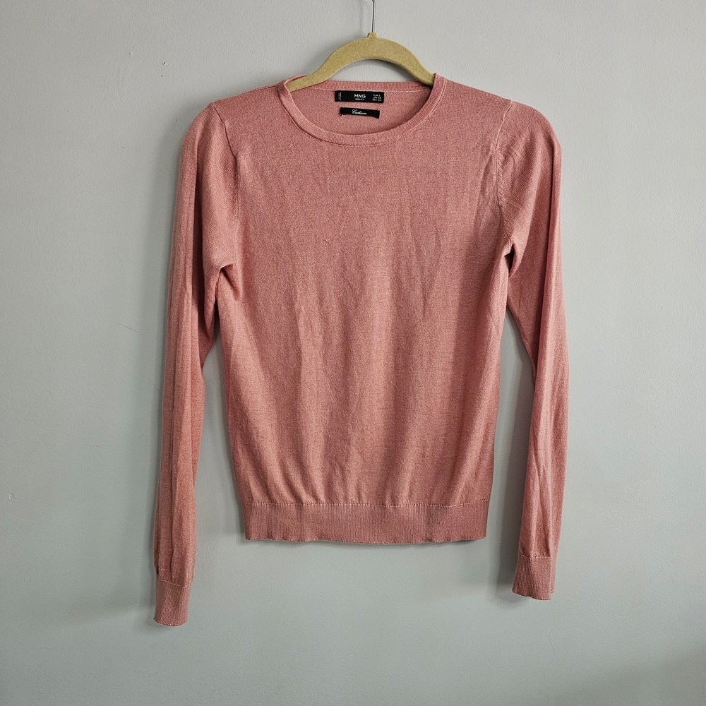 MNG Pink‎ Cashmere Blend Sweater XS Pullover Lightweight Classic Capsule Soft ~